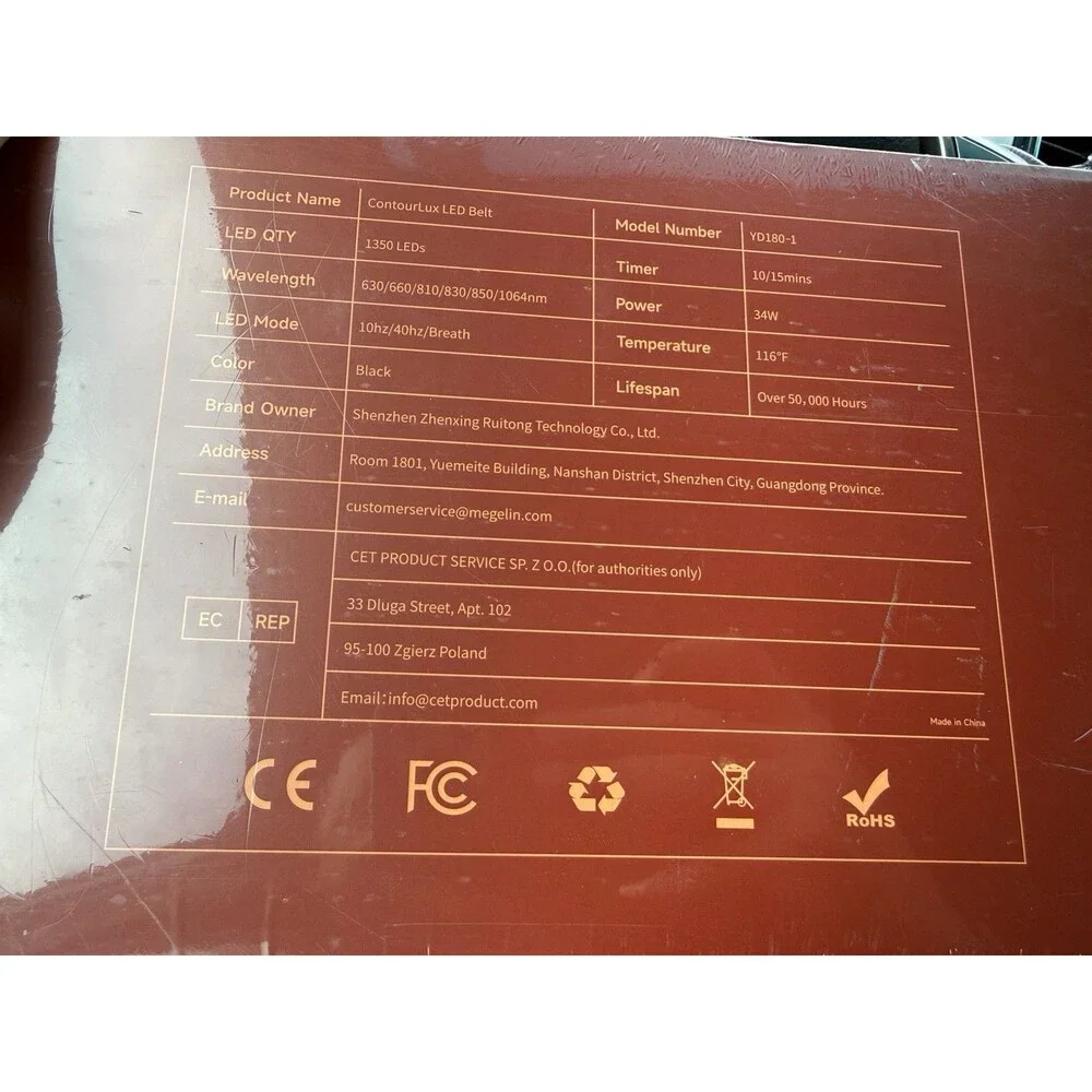 Megelin ContourLux Red Light Therapy Belt NIB